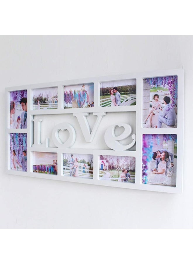 ديكور هيلز مجموعة ديكورهيلز المكونة من 10 قطع من إطارات الصور بحجم البطاقات البريدية، تُعلق على الحائط، مع حامل للصور، تتضمن صورة واحدة. إطارات صور بلاستيكية بيضاء من مادة PVC، مناسبة لغرفة المعيشة وغرفة النوم. - Image 1